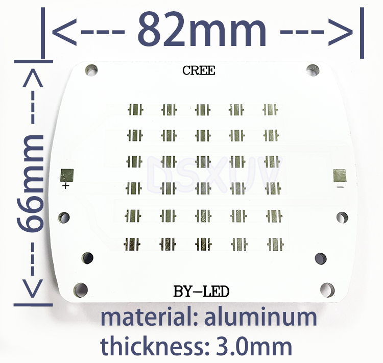 Placa con base de aluminio UV LED