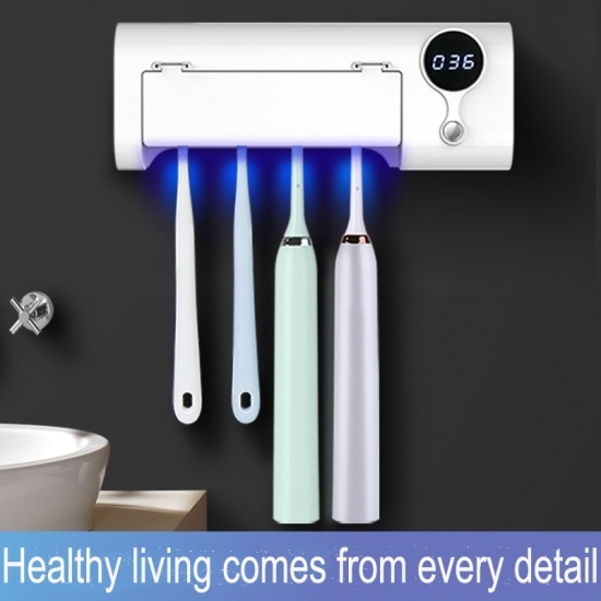 UV Disinfector para el Cepillo de dientes en la Pared de Adsorción No Perforada Cepillo de dientes de Desinfección UV Cuadro