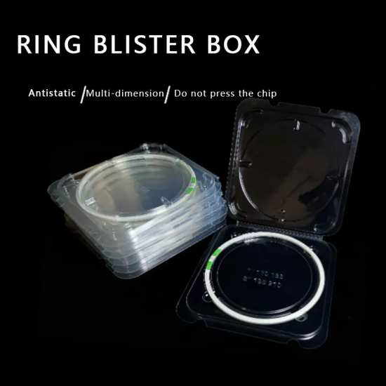 Caja de la ampolla anillo transparente de la caja del envase de plástico de la oblea de 8 pulgadas 6 pulgadas antiestático